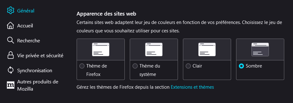 Dark mode Firefox