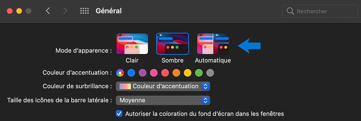 Dark mode Mac